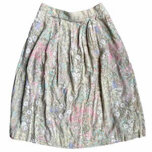 2/$18 Vtg Floral Skirt Women S Cottage Prairie Midi Boho Peasant Western Pleated